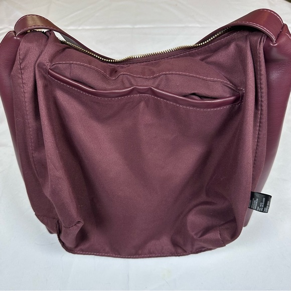 AOTA Anthropologie Wine Bow Shoulder Bag Slouchy Hobo Coquette Vegan Recycled - Picture 8 of 16